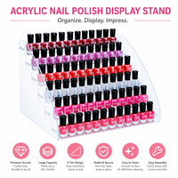 Présentoir à vernis à ongles en acrylique transparent à 6 niveaux, grande capacité, organisateur d'huiles essentielles, support professionnel pour maquillage de salon