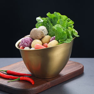 Tazón de servir de acero inoxidable para ensaladas, aperitivos, verduras, restaurante, lavabo de lechuga, portátil para uso diario, fiestas de camping - Product Image 5