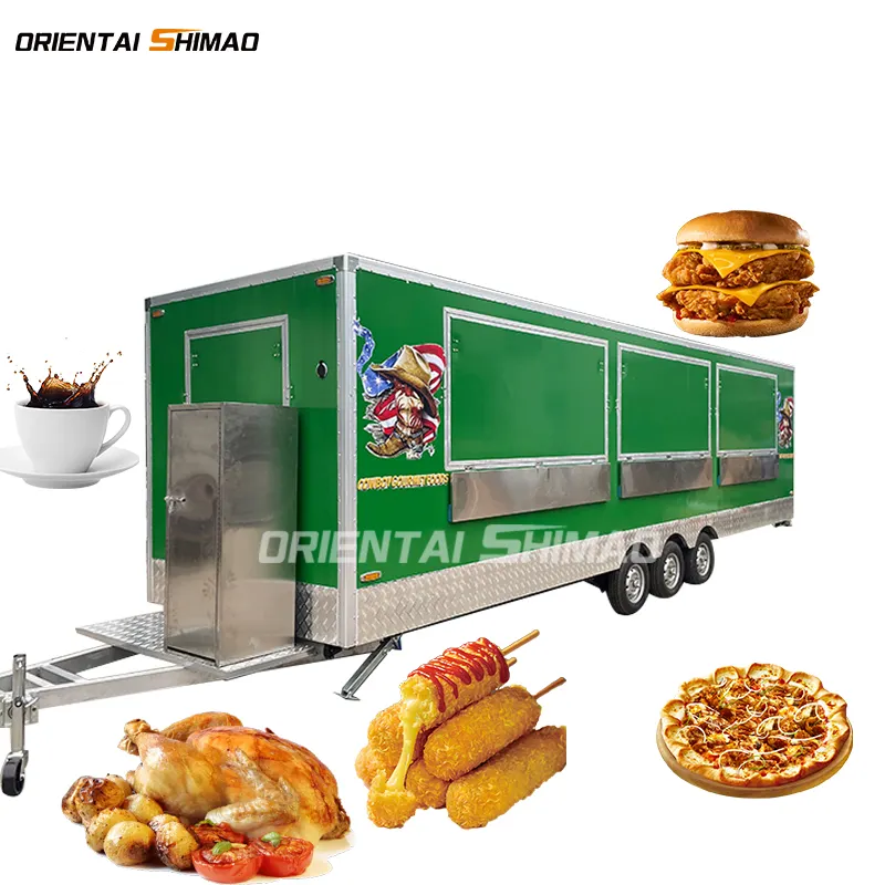 Freidora rápida china móvil, remolques de comida, carritos de comida baratos, camiones de comida totalmente equipados retro, venta en china