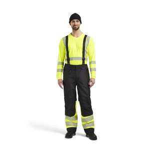 BLAKLADER - 187719779933S Hi-Vis Shell <b>trousers</b> <b>Black</b>/Yellow - EAN 7330509858776 HI-VIS <b>WORKWEAR</b> - Product Image 3