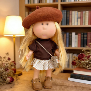 [Solo Ropa] Ropa para Muñeca Española Mia Potato de 24 cm, Vestido con <span class=keywords><strong>Boina</strong></span>, Minifalda, Atuendo Cool para Niña, Accesorios de Poliéster/Algodón 14+ - Product Image 6