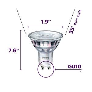 Bombilla <span class=keywords><strong>LED</strong></span> GU10 Regulable <span class=keywords><strong>Philips</strong></span> de 50 Vatios, Blanco Brillante - Certificación Energy Star, Cilíndrica - Product Image 2