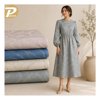 Harga Pabrik 2027 Kain Jacquard Poliester 100% Motif Bunga Daun Besar 3D Terbaru untuk Pakaian