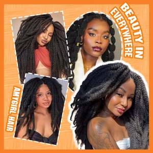 Ginger <b>Afro</b> <b>Twist</b> <b>Hair</b> 18 Inch Pre-Stretched Machine Double Weft Kinky Marley Braiding Soft Synthetic Fiber <b>Hair</b> Extension - Product Image 5