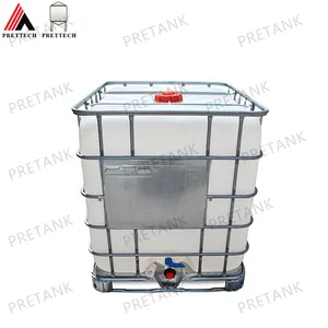 Pretank Custom Food grade 275 gallone 1000l tote tank in plastica Ibc per stoccaggio di acqua liquida chimica