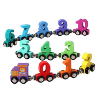 Houten Magnetische Auto Set voor peuters, kinderen, jongens en meisjes, educatief treinset speelgoed met cijfers & alfabet
