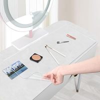 Tapis de maquillage transparent en PVC imperméable et résistant à l'huile, fabriqué à la machine, protège le bureau de maquillage des dommages