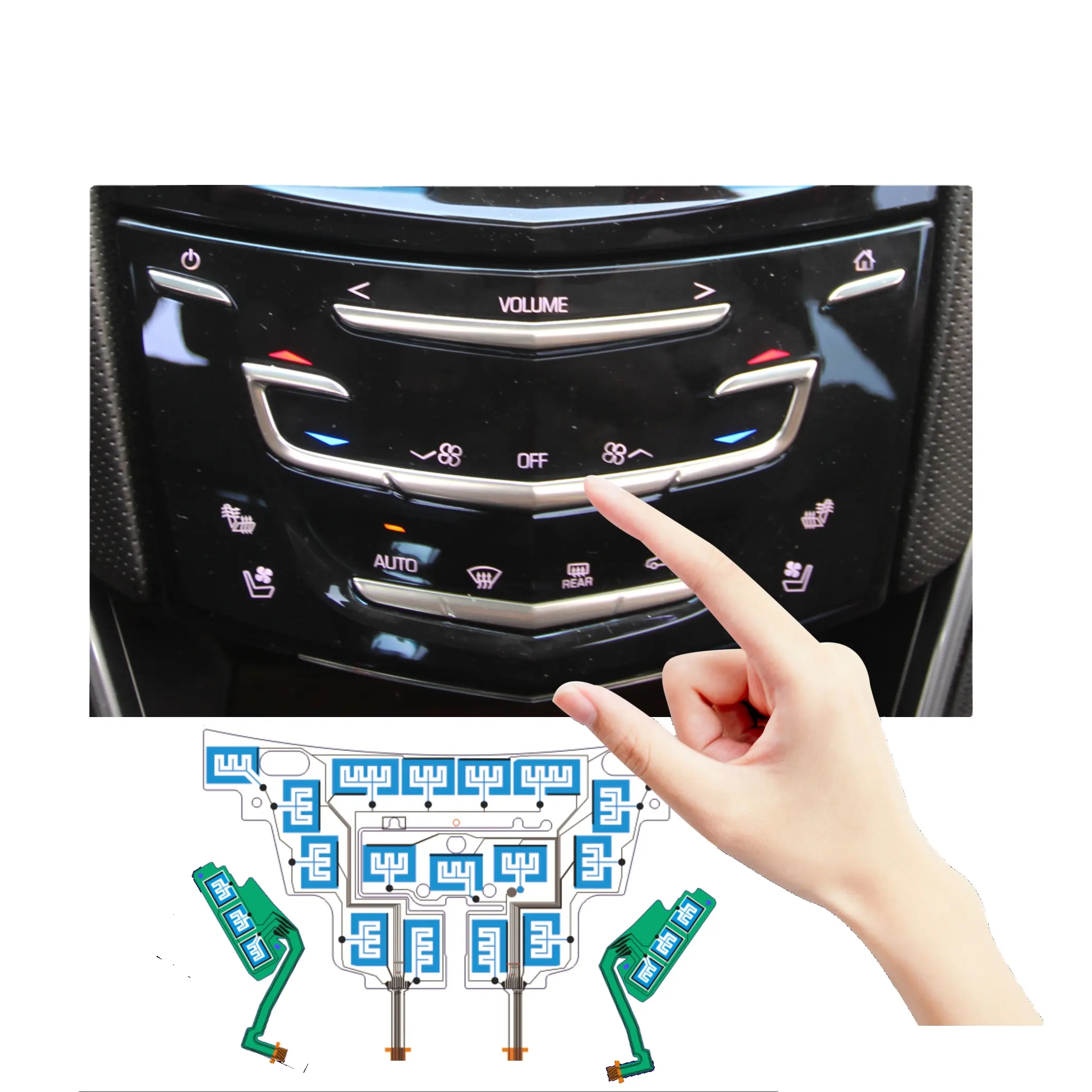 CADILLAC ITO Films ensor Touch Keys Bonding mit IML Kunststoff gehäuse Pedot Film Sensor