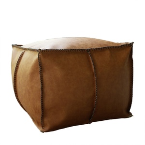 <span class=keywords><strong>Pouf</strong></span> carré en similicuir marocain, ottoman <span class=keywords><strong>futon</strong></span> et repose-pieds coussiné pour salon, hôtels et maisons d'hôtes - Product Image 6