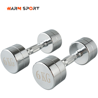 Haltères à tête ronde 1-10 KG Fitness Haltérophilie Ensemble d'haltères en acier inoxydable chromé
