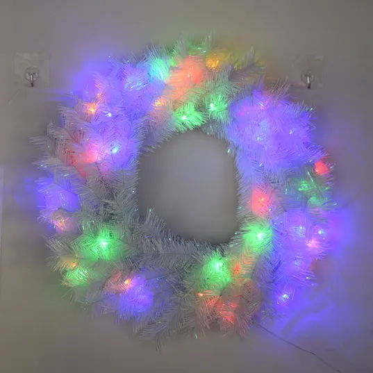 Weihnachts geburtstags feier Wandbehänge LED Shinny Künstliche Blumen Girlande Lametta Girlande Lampe