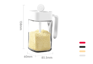 Bouteilles d'assaisonnement en verre CXT079 en gros avec couvercle cuillère, flacons scellés pour sel, miel et huile, pour cuisine - Product Image 5