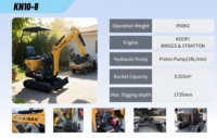Mini-excavatrice légère et économique, excavatrice de 0,8 tonne, minipelle diesel, minikoparka 0,8T, mini-excavatrice pour la rénovation de maisons et l'aménagement paysager