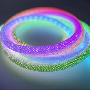 360 ° Glowing Mesh Weave Neon <span class=keywords><strong>Led</strong></span> DC5V IP67 Musique Synchronisée Effet d'eau courante Adressable Réticule <span class=keywords><strong>Led</strong></span> Bande - Product Image 2
