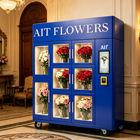 Distributeur automatique de fleurs intelligent AIT 24/7 intérieur/extérieur avec écran tactile, intégration SDK, capacité de 300 à 600 pièces, sans intervention humaine