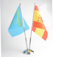 Support de drapeau de bureau personnalisé en gros, base de drapeau de table en acier inoxydable et aluminium, couleur personnalisée, durable
