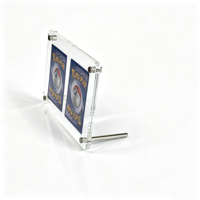 Support magnétique en acrylique pour cartes à collectionner, coins arrondis, 2 ou 3 emplacements, présentoir pour cartes sportives