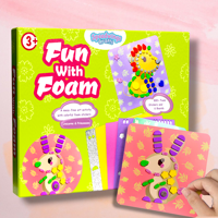 Kit d'Art en Mousse Amusant pour Enfants, Ensemble de Bricolage en Mousse EVA, Thème Animaux de la Jungle, Livre d'Activités Manuelles pour Tout-Petits de 3 Ans et Plus
