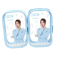 Pochette de présentation transparente en PVC, motif dessin animé mignon, étui photo pour idole, trousse de maquillage étanche, sac cadeau pour fans Kpop de poupées de 15 cm