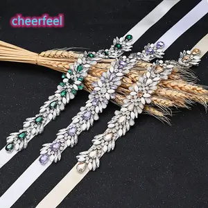 Cheerfeel Bling Pha Lê Màu Stones Đính Vá Cho Bridal Wedding Dress Bridal Appliques Và Trims Trang Trí RH-1141