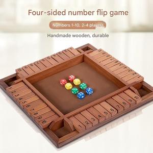 <span class=keywords><strong>Jeu</strong></span> de dés classique et populaire Shut <span class=keywords><strong>the</strong></span> Box à 4 faces et 10 chiffres, pour 2 à 4 joueurs, interactif parent-enfant, jeux de famille - Product Image 2