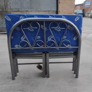 Недорогая складная кровать белого цвета, железная кровать, стальная складная кровать, 4-секционная складная кровать - Product Image 4