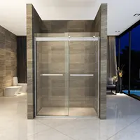 5 portes coulissantes en verre trempé, boîtier de douche, de salle de bains, 10 Mm