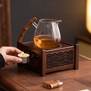 Walnut Color Warm Tea <b>Stove</b> Square Shape Candle Heating Tea Roasting <b>Stove</b> Home Use Tea Warmer - Product Image 2