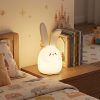Nouveautés Lumières de lapin mignon Veilleuse en silicone Lampes en forme de lapin Lumières LED