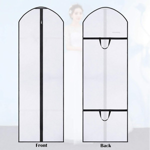Housse de rangement pour vêtements 60x183cm avec doublure en maille blanche et bordure noire pour robe - Product Image 2