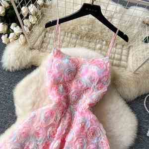 Vestido Maxi Casual de Tela Tejida Elegante para Invierno, Ecológico, Transpirable, Lavable, Tipo Túnica, Sin Mangas, con Encaje 3D para Mujer - Product Image 2