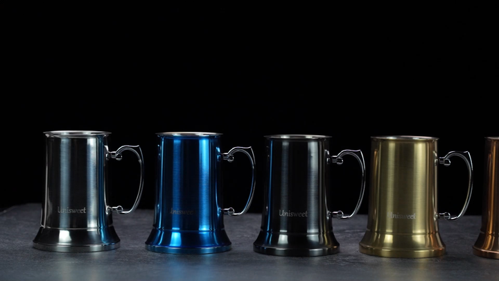 Stainless Steel Insulated Beer Mug - 20oz Vacuum Tankard