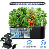Jardin hydroponique intelligent d'intérieur 15W avec lumière de croissance LED à spectre complet, hauteur réglable pour les herbes, les légumes et les fleurs