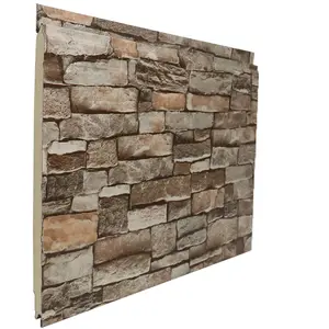 Panel de pared de piedra sintética de poliuretano, modular y ligero de alta calidad con certificación profesional