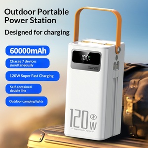 พาวเวอร์แบงค์ 120W PD ชาร์จเร็ว ความจุ 50000-200000mAh พร้อมสาย Type-C และ USB ในตัว ไฟฉาย LED - Product Image 2