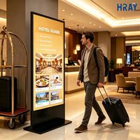 Reproductor Digital Vertical HRAY de 43 Pulgadas con Soporte, RJ45, WIFI, Red Dual para Hotel, Lobby, Servicio a la Habitación, Transmisión de Información, OEM, ODM