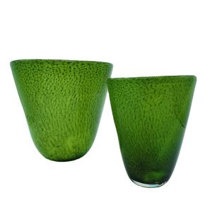 Vase en verre de Murano vert <span class=keywords><strong>Antigone</strong></span>, design moderne fait main, œuvre d'art artistique en verre soufflé et cristal - Product Image 1