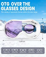 Masque de ski/snowboard OTG anti-buée avec protection UV400 pour hommes et femmes
