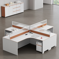 Ensemble de Postes de Travail Modulaires en Bois Shuo Ran - Combinaison Ergonomique Bureau-Chaise avec Rangement pour 2/4/6/8 Personnes - Garantie 5 Ans