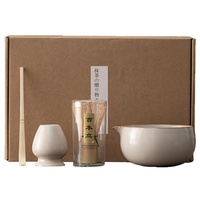 Ensemble de fouets à Matcha rétro de style japonais Bol à Matcha avec bec verseur Fouet en bambou Support en céramique et kit de Matcha en bambou pour cérémonie