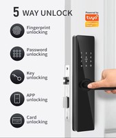 Offre spéciale Serrure intelligente Tuya/TTLOCK avec reconnaissance d'empreintes digitales, serrure de porte intelligente avec carte et mot de passe, serrures semi-automatiques intelligentes