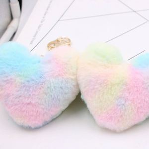 Llavero de Peluche en Forma de Corazón, Colorido, Personalizado, Bonito y Moderno, Colgante para Bolso, Regalo para Mujer, Venta al Por Mayor - Product Image 6