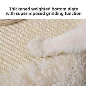 Di lusso a quattro fiori albero di gatto grande stile moderno con ampi condomini posatoi completamente avvolti graffiare montanti di Sisal palline penzolanti - Product Image 4