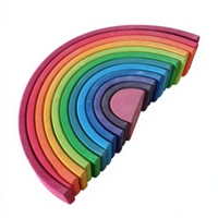 12-Schichten Regenbogen-Bogen-Stapelblöcke Matte Reibungsgebundene Stapelblöcke Erbstück-Qualität Offenes Lernspielzeug