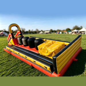 Parcours d'obstacles gonflable géant commercial d'extérieur avec toboggan, jeu de défi gonflable pour location de fête et de carnaval - Product Image 4