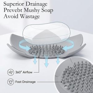 Support à savon antidérapant en silicone pour salle de bain, porte-savon flexible en silicone pour évier de cuisine - Product Image 5