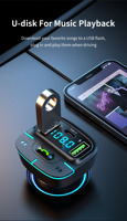 Reproductor MP3 para Auto BT con Doble USB-C y USB-A, Cargador Rápido para Auto, Kit de Manos Libres, Transmisor FM Inalámbrico para Auto