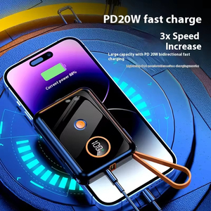 Power Bank Portatile Wireless Mini da 10000mAh con <span class=keywords><strong>Ricarica</strong></span> Super Veloce PD 22.5W e Cavo di <span class=keywords><strong>Ricarica</strong></span> Integrato per Uso Quotidiano - Product Image 4