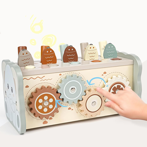 Nouveau en bois Montessori jouets Instrument de musique jouets éléphant modèle martelage martelage jouet <span class=keywords><strong>Xylophone</strong></span> jeu de pêche - Product Image 2