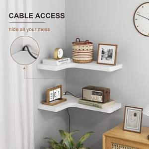 Juego de 3 Estantes de Pared, Estantes para Almacenamiento en la Pared, Estantes de Madera Maciza para Almacenamiento, Estante de Exhibición de Madera para Montar en la Pared del Baño - Product Image 4